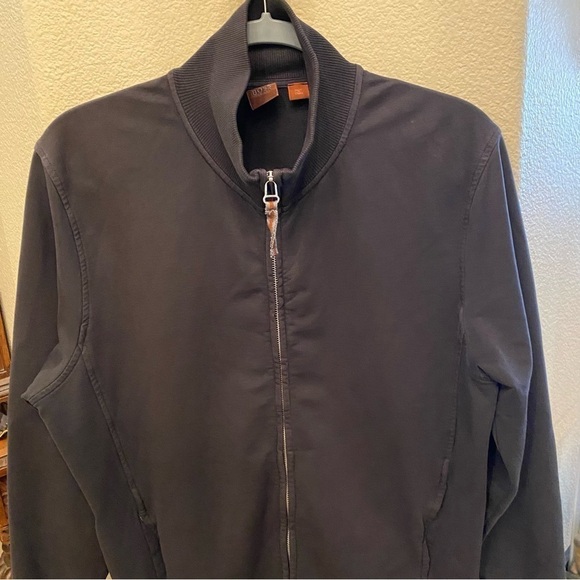 HUGO BOSS Men Chocolate Brown Full Zip Casual Jacket Size Large - Picture 3 of 9